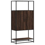 Highboard Brown Oak 68x35x139 cm Engineered Wood and Metal 849043