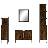 ZNTS 4 Piece Bathroom Cabinet Set Smoked Oak Engineered Wood 3214361