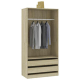Wardrobe Sonoma Oak 100x50x200 cm Engineered Wood 800606