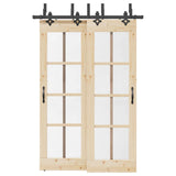 Sliding Door Hardware Kit 152,5 cm Steel Black 3295735