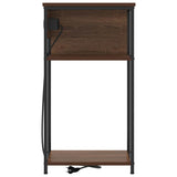 Bedside Cabinet Brown Oak 41 x 28 x 76 cm Engineered Wood 859579