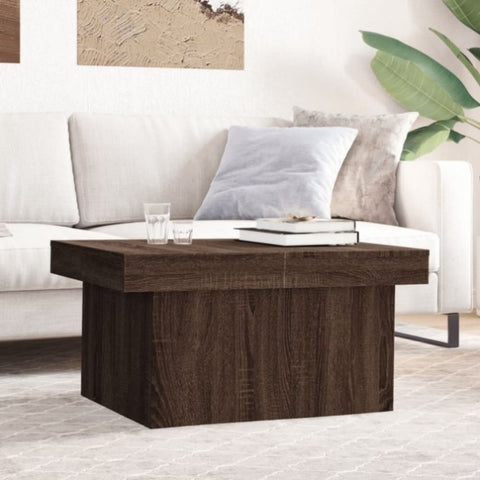 ZNTS Coffee Table Brown Oak 80x55x40 cm Engineered Wood 840869