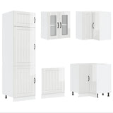 14 Piece Kitchen Cabinet Set Lucca Gloss White Engineered Wood 3314983