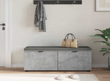 Hall Bench with Cushion Concrete Grey 100 x 38 x 46 cm 891491