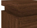 Bedside Cabinet with LED Lights Brown Oak 35x39x55 cm 836761
