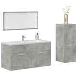 3 Piece Bathroom Furniture Set Concrete Grey Engineered Wood 3324872