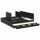 Storage Bed Frame with Drawer Black Oak 180 cm Engineered Wood 3335662