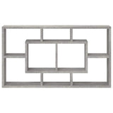 Wall Display Shelf 8 Compartments Concrete Grey 342590