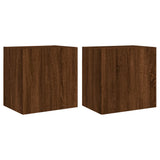 TV Wall Cabinets 2 pcs Brown Oak 40.5x30x40 cm Engineered Wood 836909
