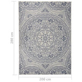 Outdoor Flatweave Rug 200x280 cm Blue Pattern 340833