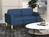 Modern Loveseat Sofa, Compact 2 Seater Sofa with Hidden Storage, 117cm Tufted Cotton Couch with Wood T3398P344634