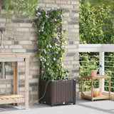 Garden Planter Brown 40 x 40 x 142 cm Plastic 42002826