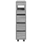 Narrow Bathroom Cabinet with Wheels Grey Sonoma Engineered Wood 855273