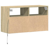 TV Wall Cabinet with LED Lights Sonoma Oak 80x31x45 cm 852329