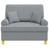 Armchair with Cushions Light Grey Fabric 42043504