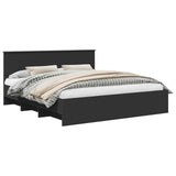 Bed Frame with Headboard Black 180 x 200 cm Engineered Wood 3408824
