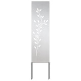 Garden Privacy Screen Floral Silver 32 x 140 cm Stainless steel 876256