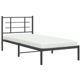 Metal Bed Frame without Mattress with Headboard Black 90x190cm 355553