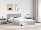 Bed Frame Concrete Grey 120 x 190 cm Engineered Wood 3411335