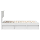 Bed Frame with Headboard White 135 x 190 cm Solid Pine Wood 3409767