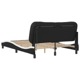 Bed Frame with LED without Mattress "Hvar" Black and White 120x200 cm 3213925