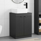 Bathroom Furniture Set Black Engineered Wood 3404223