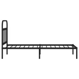 Bed Frame Black Powder-Coated Steel Single Industrial Bed Frame 352571