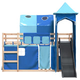 Bunk Bed without Mattress with Slide and Curtains Blue 80x200 cm 3284171