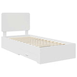 Bed Frame with Headboard White 90 x 200 cm Engineered Wood 3412828