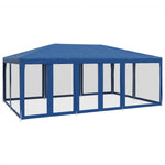 Party Tent with 10 Mesh Sidewalls Blue 6x4 m HDPE 4010067