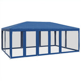 Party Tent with 10 Mesh Sidewalls Blue 6x4 m HDPE 4010067