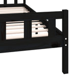 Bed Frame without Mattress Black Solid Wood 160x200 cm 810693
