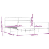 Metal Bed Frame without Mattress Brown Oak 200x200 cm 3318713