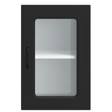 Kitchen Wall Cabinet with Glass Door Kalmar Black Engineered Wood 853528