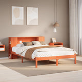 Bookcase Bed without Mattress Wax Brown 135x190 cm Double Solid Wood Pine 3321551