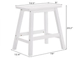 2pcs Pine Wood Saddle Seat Bar Stool White 53405809
