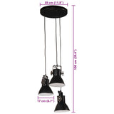 Hanging Lamp 25 W Black 30x30x100 cm E27 371857