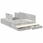 Storage Bed Frame with Door Concrete Grey 236.5 x 150 x 31.5 cm 3335648