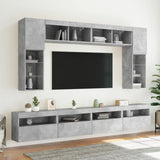 8 Piece TV Wall Cabinet Set with LED Lights Concrete Grey 3216767
