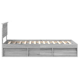 Bed Frame Grey Sonoma 90 x 190 cm Solid Pine Wood 3410659