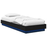 Bed Frame with LED Black Oak 80 x 200 cm Engineered Wood 8009009