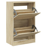Shoe Cabinet Sonoma Oak 60x34x96.5 cm Engineered Wood 839947