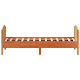 Bed Frame without Mattress Wax Brown 90x200 cm Solid Wood Pine 842569