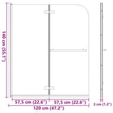 144677 Folding Shower Enclosure 2 Panels ESG 120x140 cm