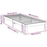 Bed Frame without Mattress 80x200 cm Solid Wood Pine 859214