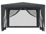 Party Tent with 4 Mesh Sidewalls Anthracite 2.5x2.5 m HDPE 319224