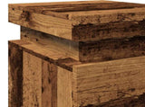 Bedside Cabinets with LED 2 pcs Old Wood 35x39x55 cm Engineered Wood 857655