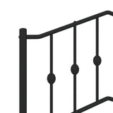 Metal Bed Frame without Mattress with Headboard Black 140x200cm 373790