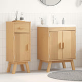Bathroom Furniture Set with Door 2 pcs Brown 114 x 43 x 73.5 cm 3334188
