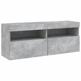 7 Piece TV Wall Cabinet Set with LED Lights Concrete Grey 3216774